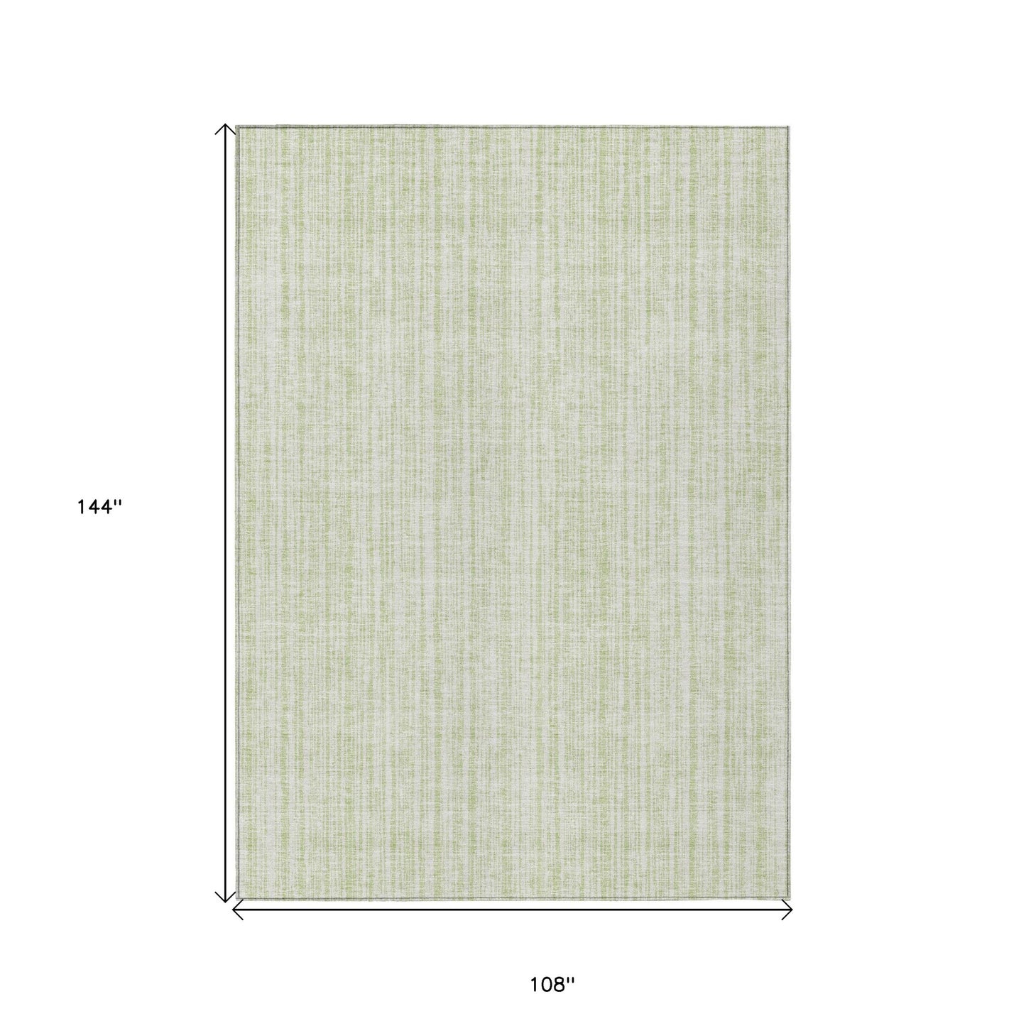 9' X 12' Mint Green And Ivory Striped Washable Indoor Outdoor Area Rug