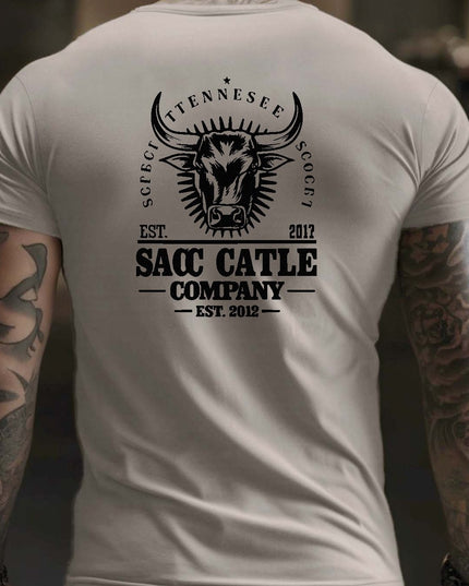 T-shirts à manches courtes pour hommes avec taureau imprimé