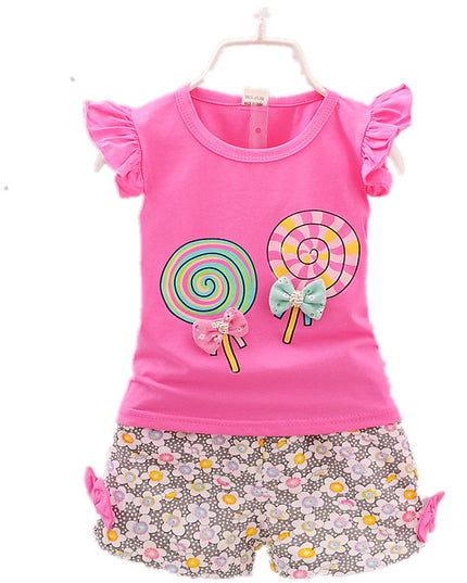 Ensemble deux pièces pour filles, motif dessin animé