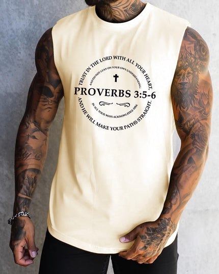 Débardeur homme imprimé avec logo Proverbes 3:5-6