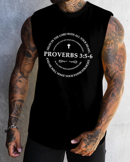Débardeur homme imprimé avec logo Proverbes 3:5-6