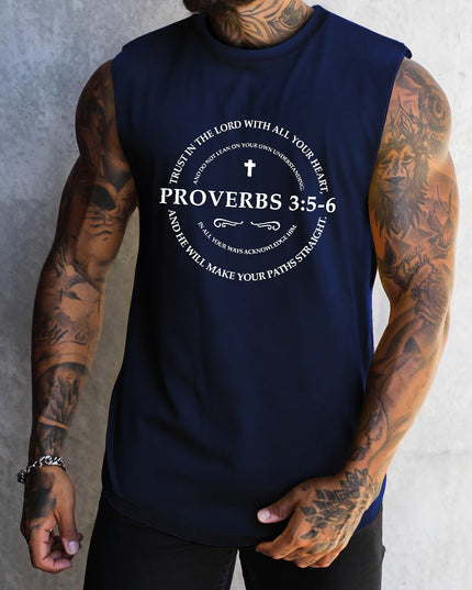 Débardeur homme imprimé avec logo Proverbes 3:5-6