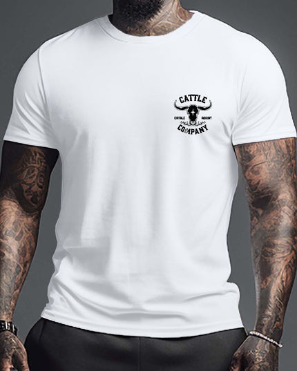 T-shirts à manches courtes imprimés bétail pour homme