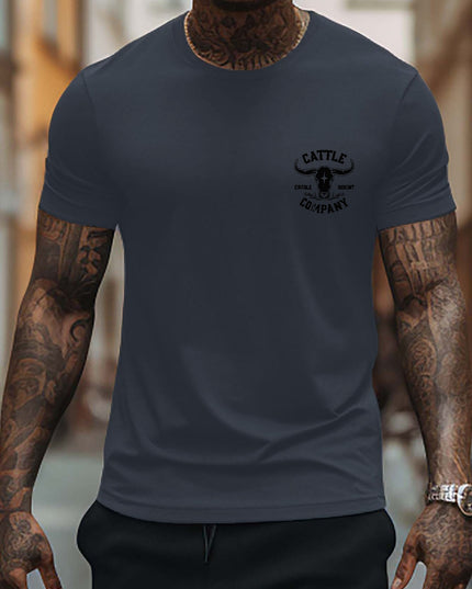 T-shirts à manches courtes imprimés bétail pour homme