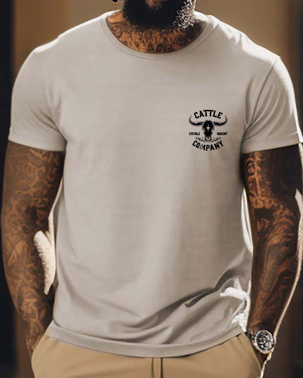 T-shirts à manches courtes imprimés bétail pour homme