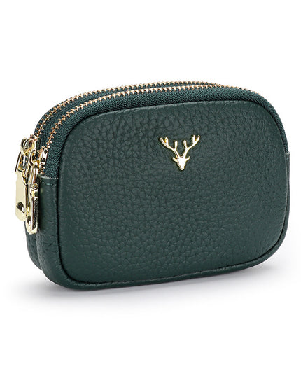 Porte-monnaie en cuir véritable pour femme