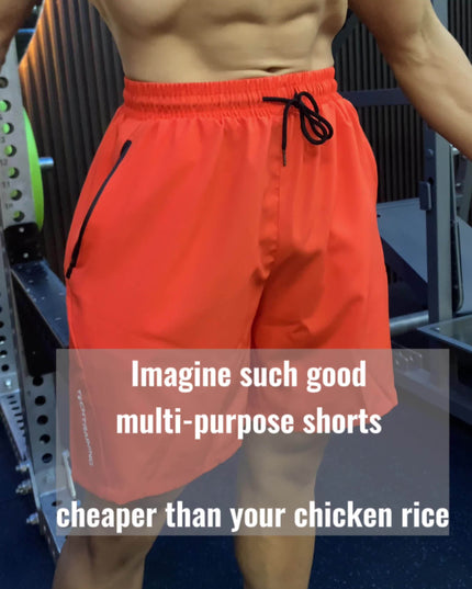 Short de sport pour homme - Tissu extensible à séchage rapide