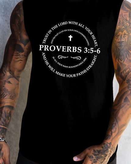 Débardeur homme imprimé avec logo Proverbes 3:5-6