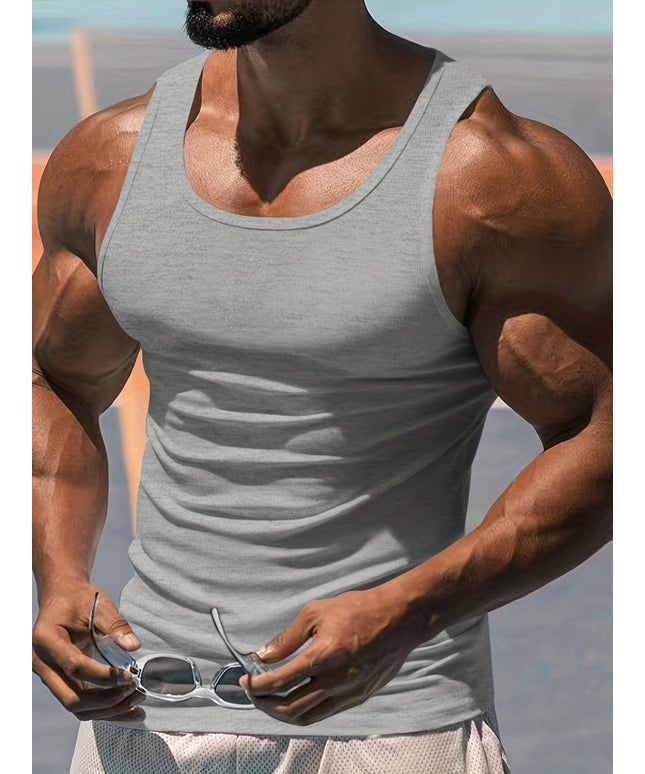 Débardeur respirant pour homme - Coupe ajustée, tissu à séchage rapide - Sans manches, idéal pour l'entraînement et la musculation