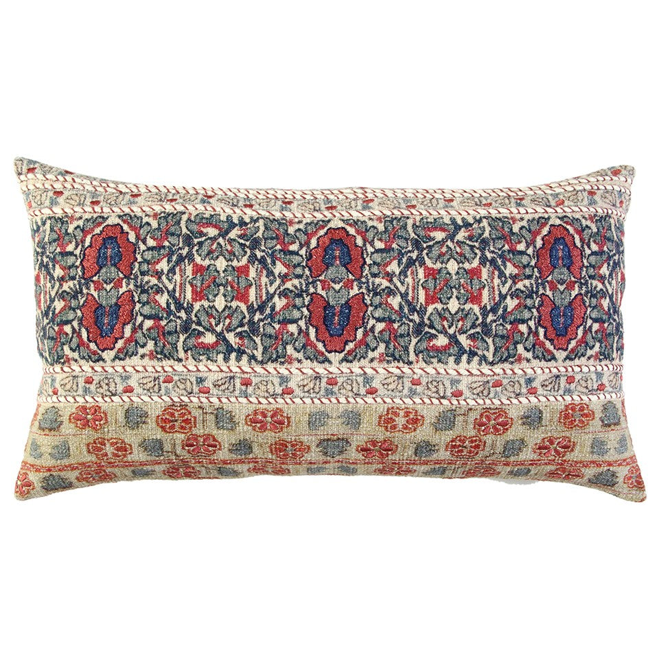 Coussin lombaire à motifs beige rouge