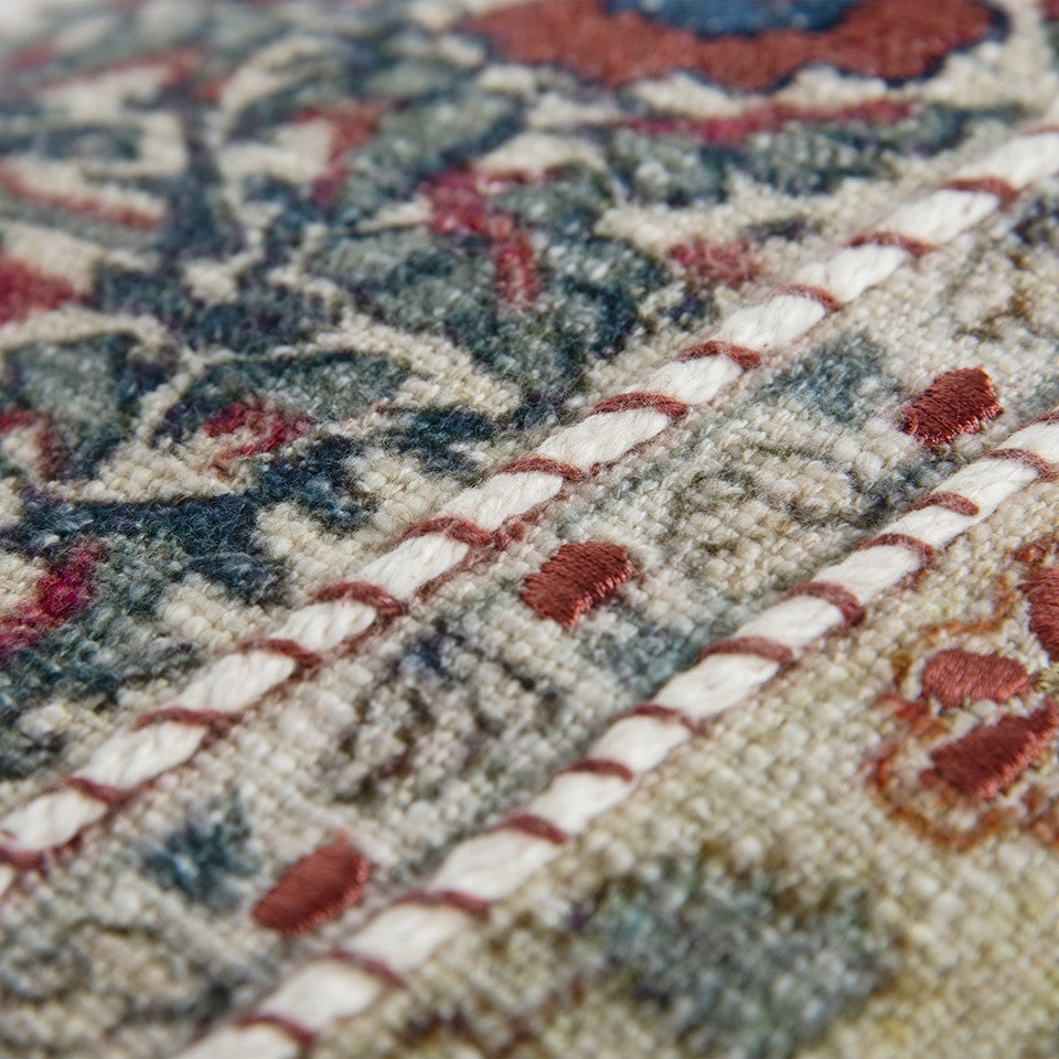 Coussin lombaire à motifs beige rouge