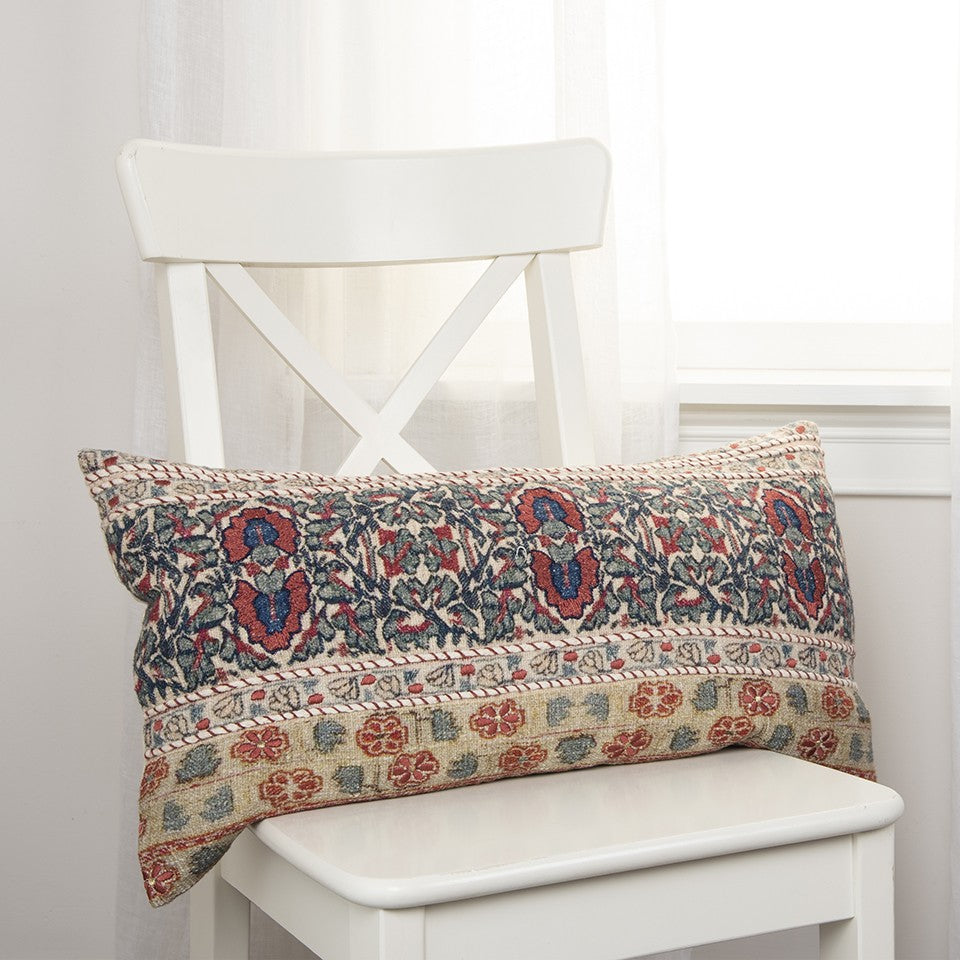 Coussin lombaire à motifs beige rouge