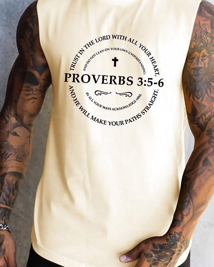 Débardeur homme imprimé avec logo Proverbes 3:5-6