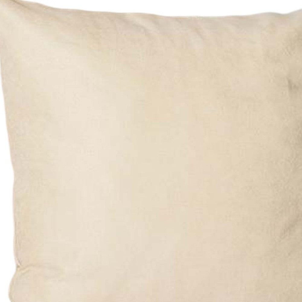 Lot de quatre housses de coussin zippées en polyester beige 55 x 55 cm