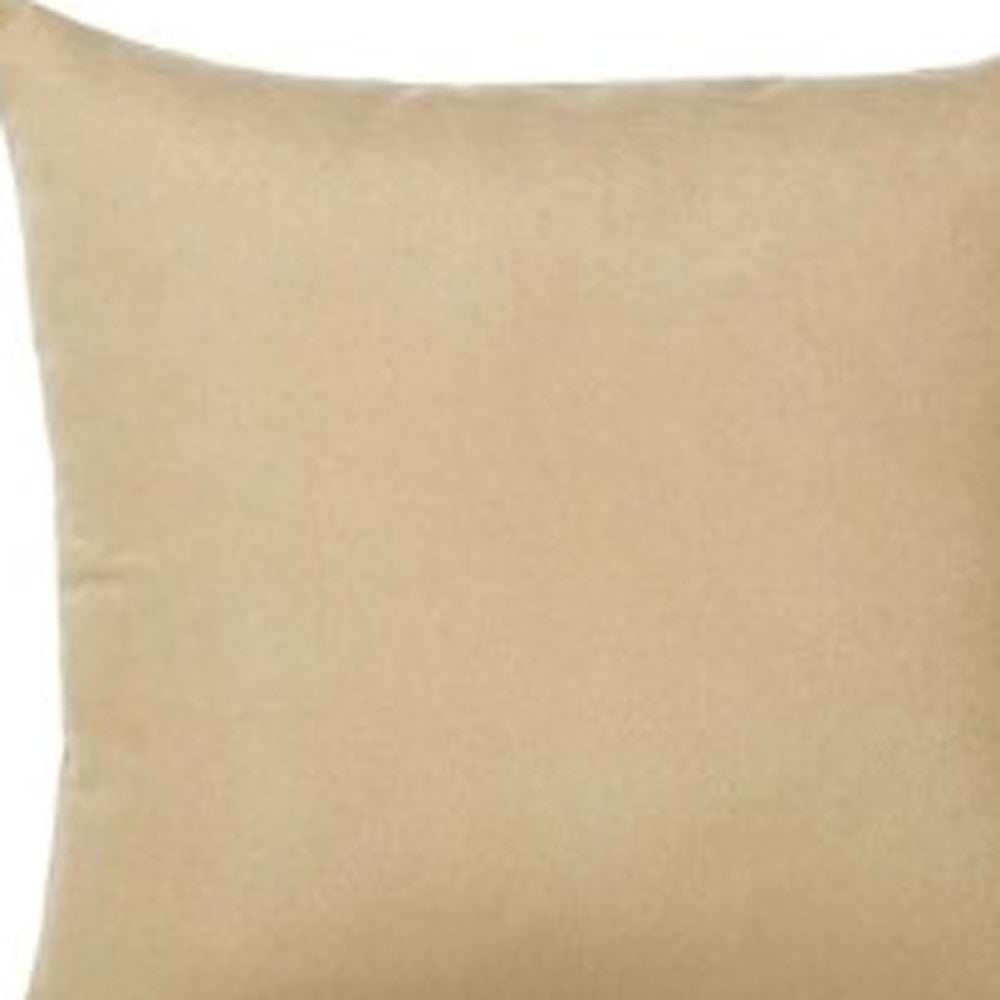 Lot de quatre housses de coussin zippées en polyester beige 55 x 55 cm