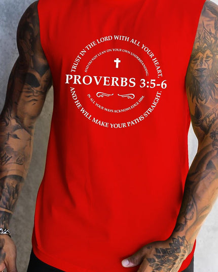 Débardeur homme imprimé avec logo Proverbes 3:5-6