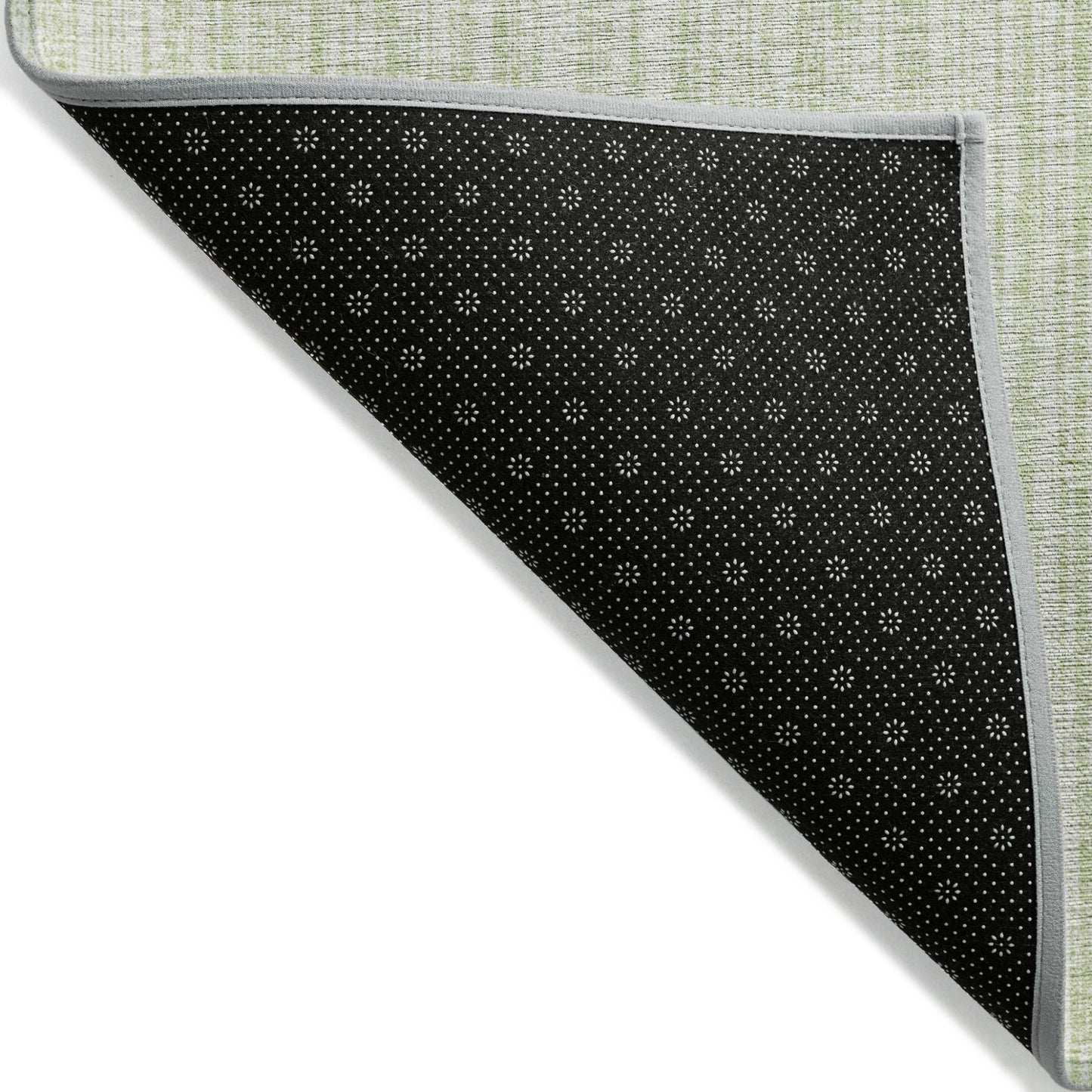 9' X 12' Mint Green And Ivory Striped Washable Indoor Outdoor Area Rug
