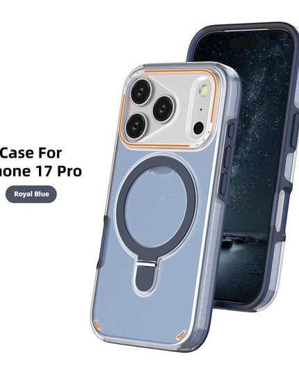 Étui de téléphone magnétique mat avec support rotatif à 360° pour iPhone 17 Pro et 17 Max Plus - protection antichoc