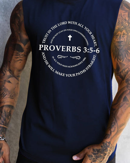 Débardeur homme imprimé avec logo Proverbes 3:5-6