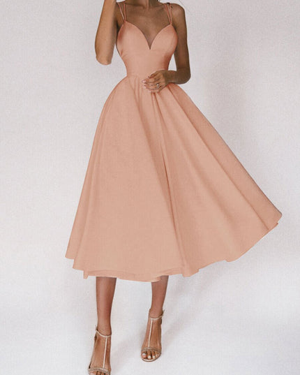 Robe longue à col en V