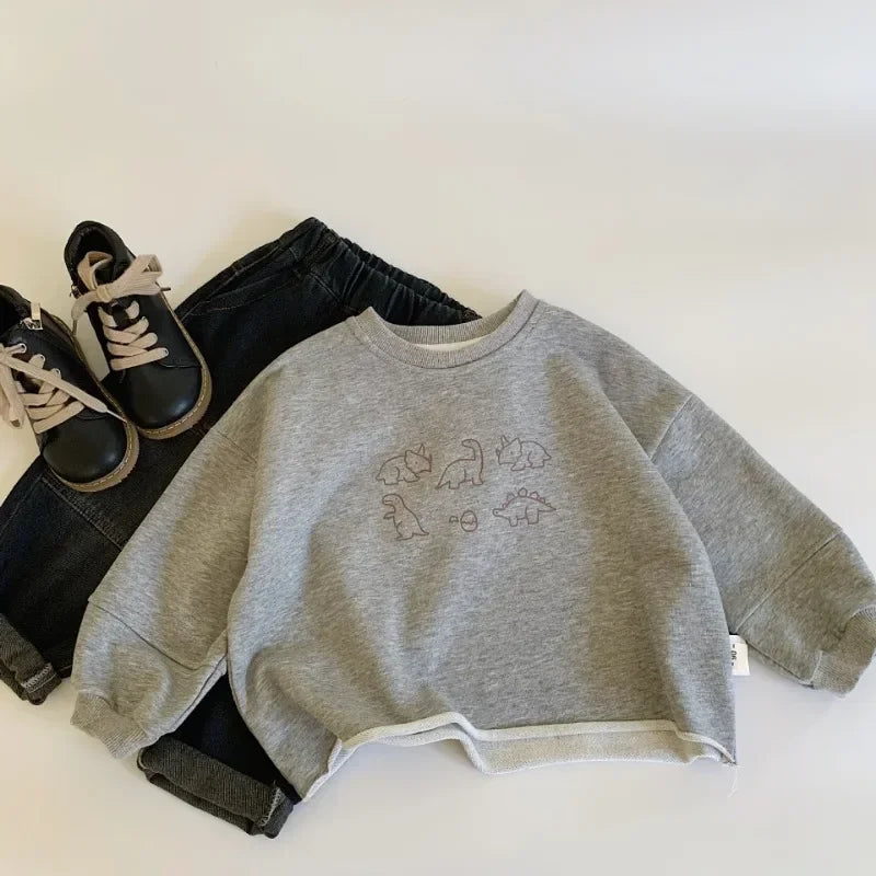 Sweats pour enfants Automne Hiver Dinosaure Pulls à manches longues pour garçons filles