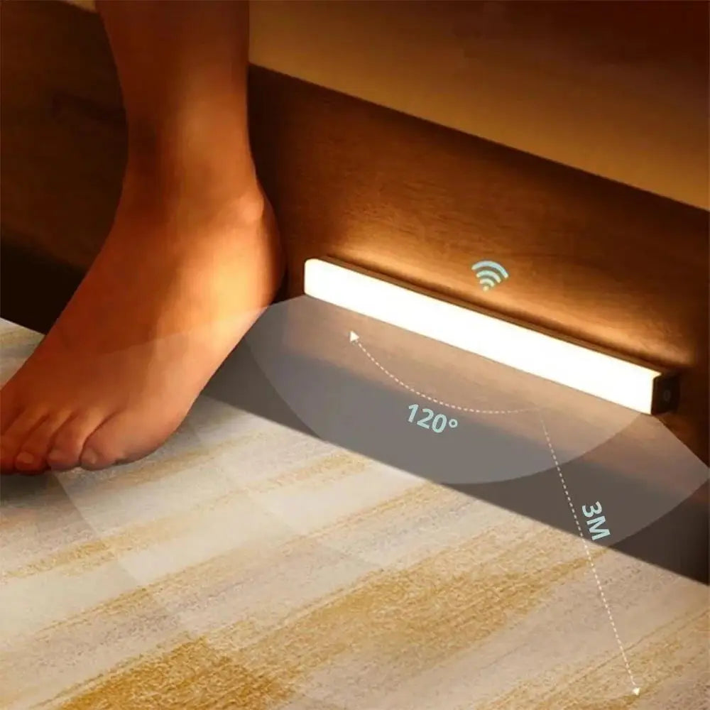 Veilleuse LED sans fil avec détecteur de mouvement, rechargeable par USB, magnétique, pour armoire, placard, cuisine, couloir