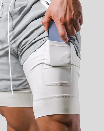 2024 Summer LYFT new Men's Athleisure shorts Double fake two basketball Fitness sweat drying shorts