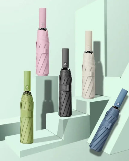 12 Bone Morandi Fully Automatic Umbrella Black Glue Sunscreen Sun Umbrella Plus Sun Umbrella Wholesale