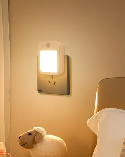 Veilleuse LED avec détecteur de mouvement, prise UE, sans fil, pour chambre d'enfant, chevet