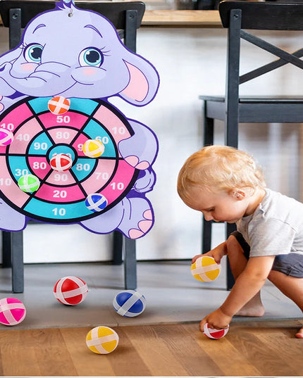 Jeu de sport Montessori avec 2 balles collantes