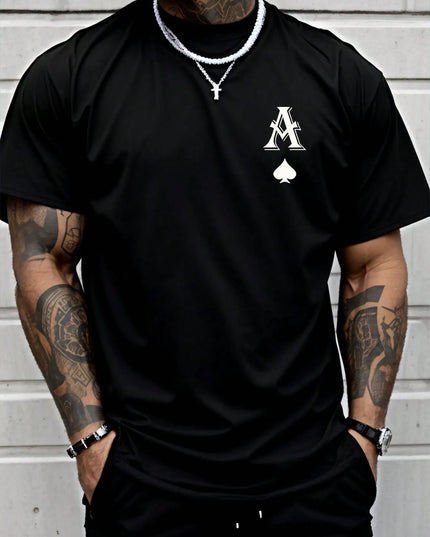 Artistic Letter A Peach Heart Printed Mens T Shirts Summer Cotton T-Shirt Casual O-Neck Clothes Hip Hop Oversized Short Sleeve