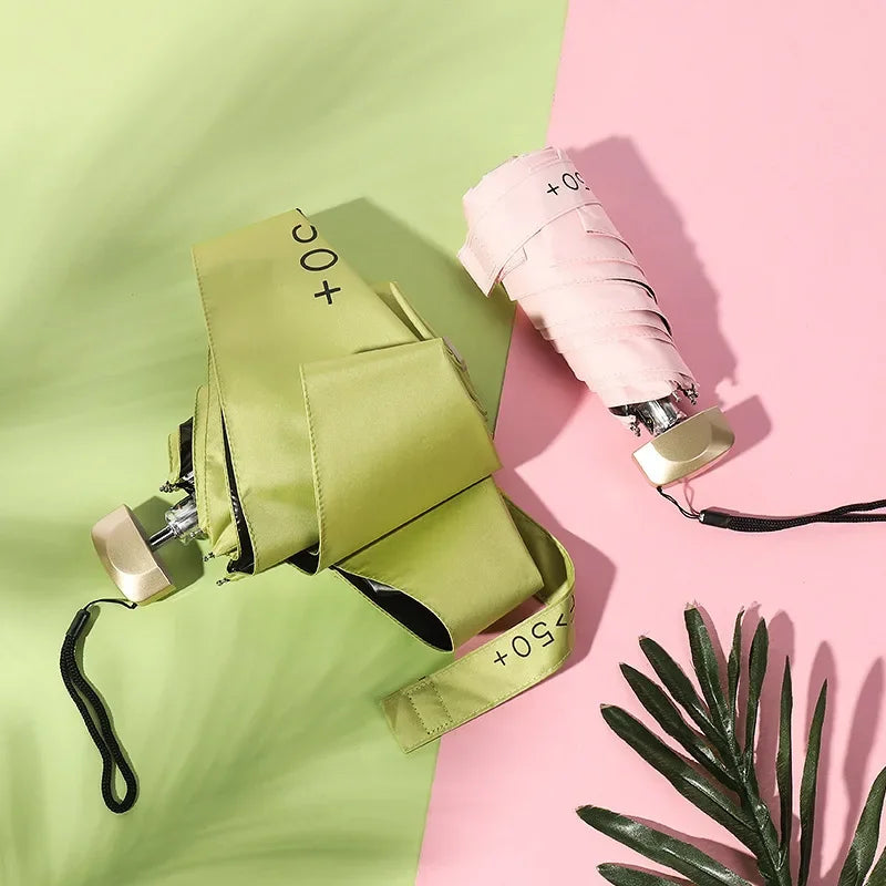 mini parapluie de poche pliable en vinyle, protection UV et ultraviolets, 55 % de réduction