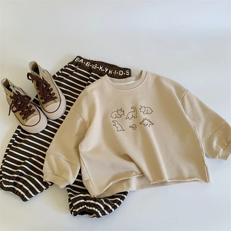 Sweats pour enfants Automne Hiver Dinosaure Pulls à manches longues pour garçons filles