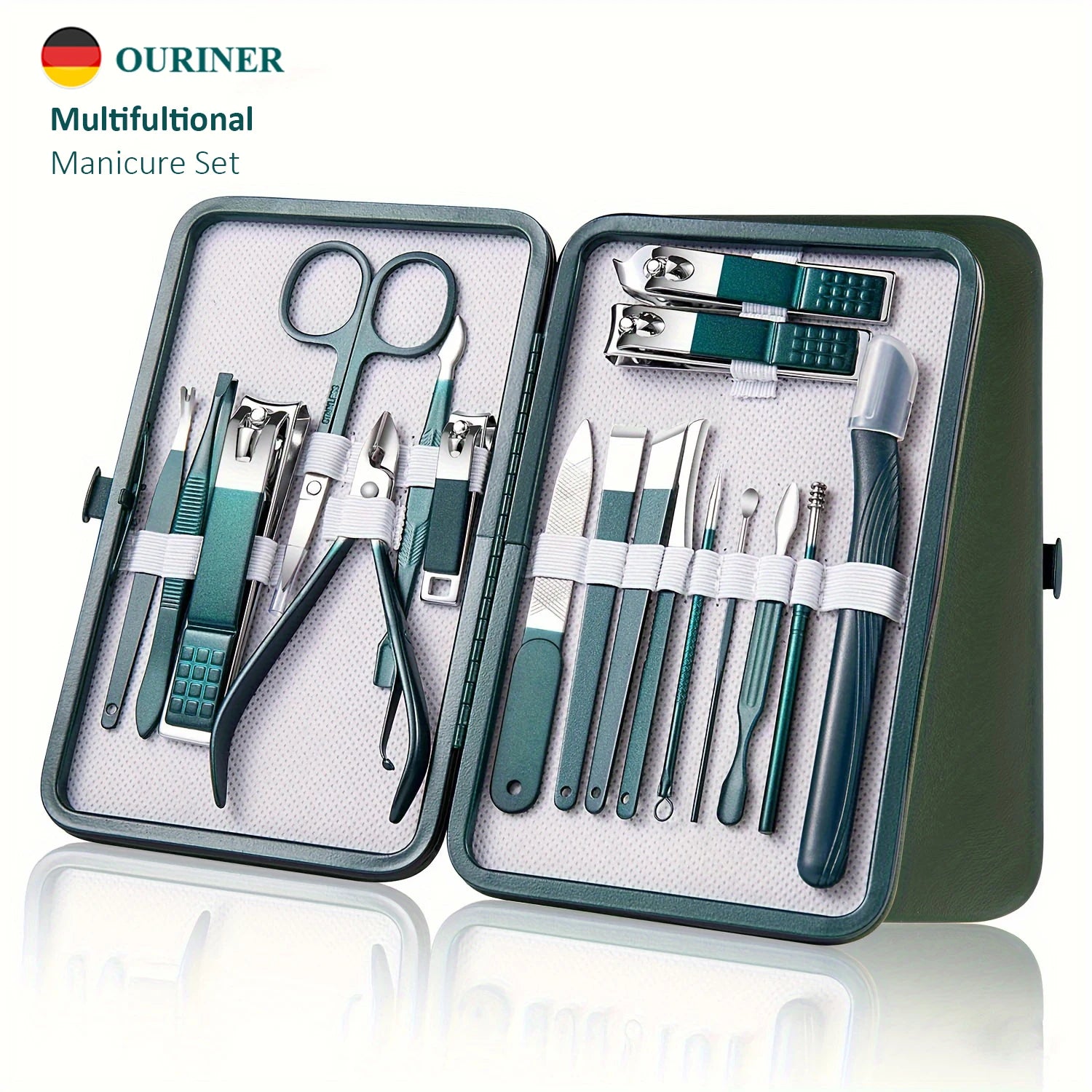 Kit de soins des ongles professionnel 7/10/12/18 pièces, ensemble de manucure et pédicure en acier inoxydable, ensemble de coupe-ongles avec étui de transport
