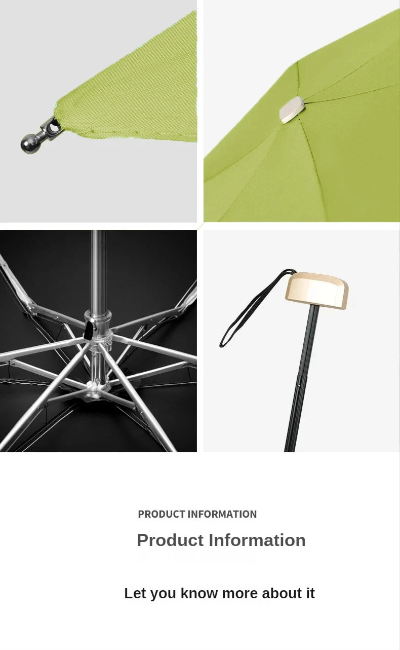 mini parapluie de poche pliable en vinyle, protection UV et ultraviolets, 55 % de réduction