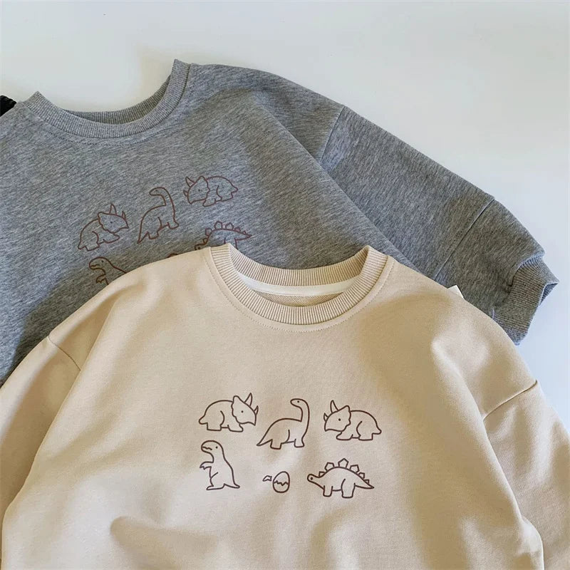 Sweats pour enfants Automne Hiver Dinosaure Pulls à manches longues pour garçons filles