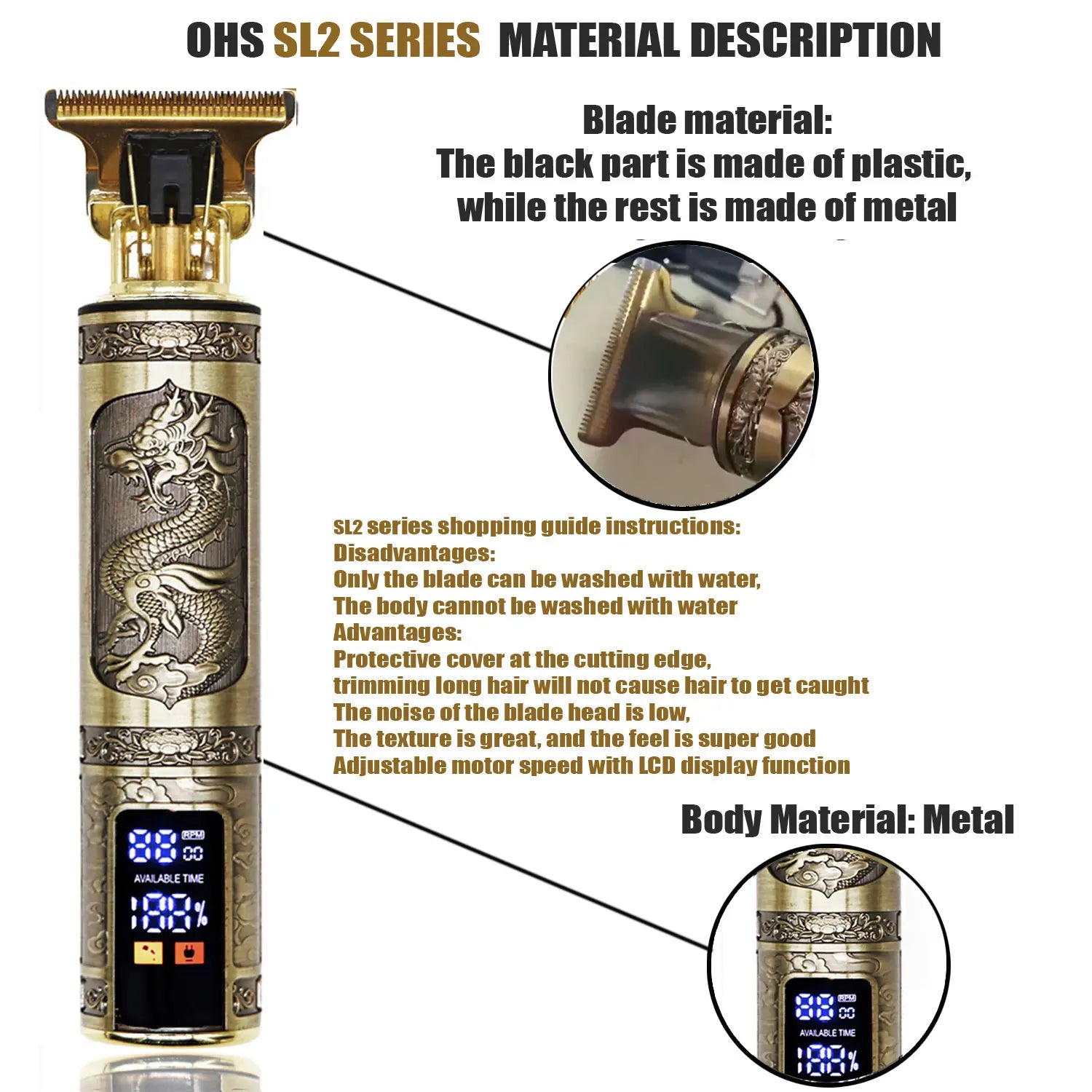 Tondeuse à cheveux T9 pour hommes, rasoir électrique