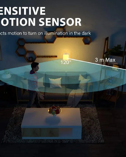 Veilleuse LED avec détecteur de mouvement, prise UE, sans fil, pour chambre d'enfant, chevet