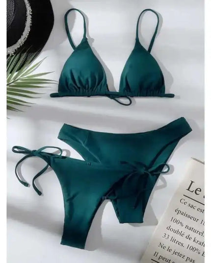 Maillot de bain brésilien pour femme, ensemble bikini sexy, soutien-gorge push-up rembourré