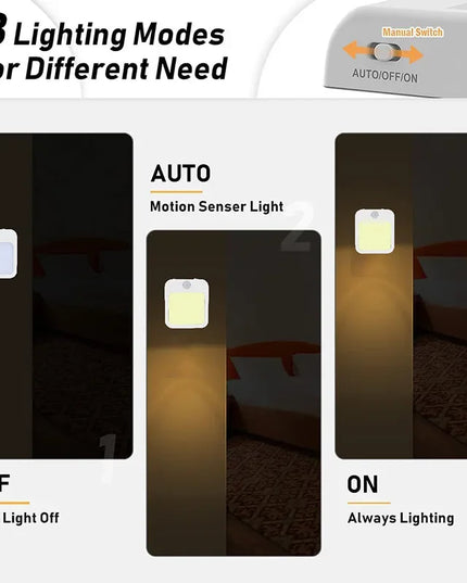 Veilleuse LED avec détecteur de mouvement, prise UE, sans fil, pour chambre d'enfant, chevet
