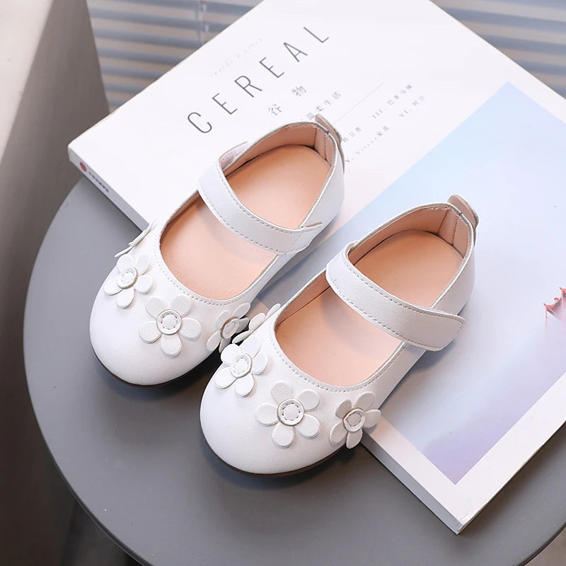 Chaussures Mary Jane pour fille, motif floral, trois couleurs, légères et élégantes, chaussures de princesse pour enfants, peu profondes, faciles à assortir, chics et plates, tailles 21 à 30
