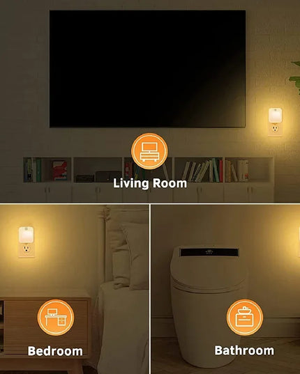 Veilleuse LED avec détecteur de mouvement, prise UE, sans fil, pour chambre d'enfant, chevet