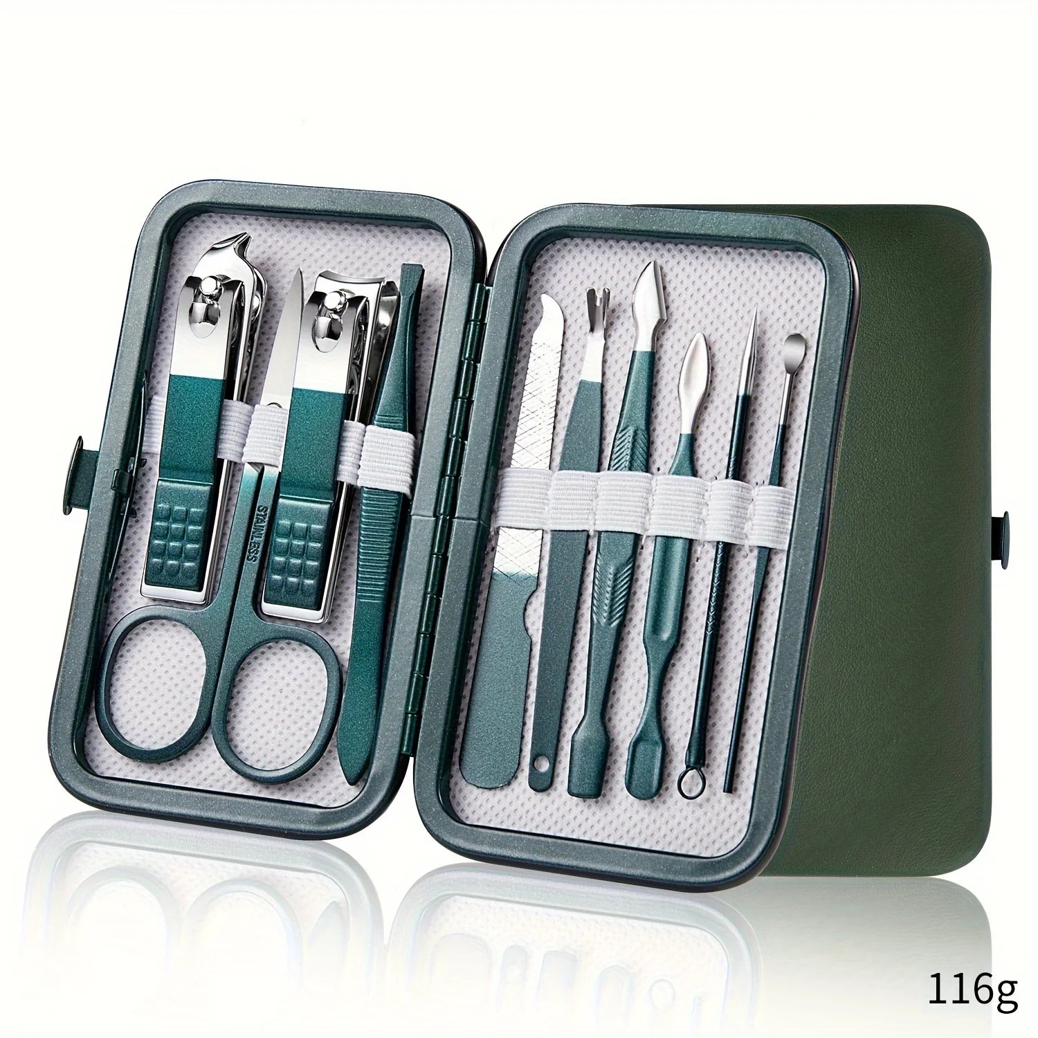 Kit de soins des ongles professionnel 7/10/12/18 pièces, ensemble de manucure et pédicure en acier inoxydable, ensemble de coupe-ongles avec étui de transport