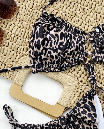 Maillot de bain bikini plissé ajustable