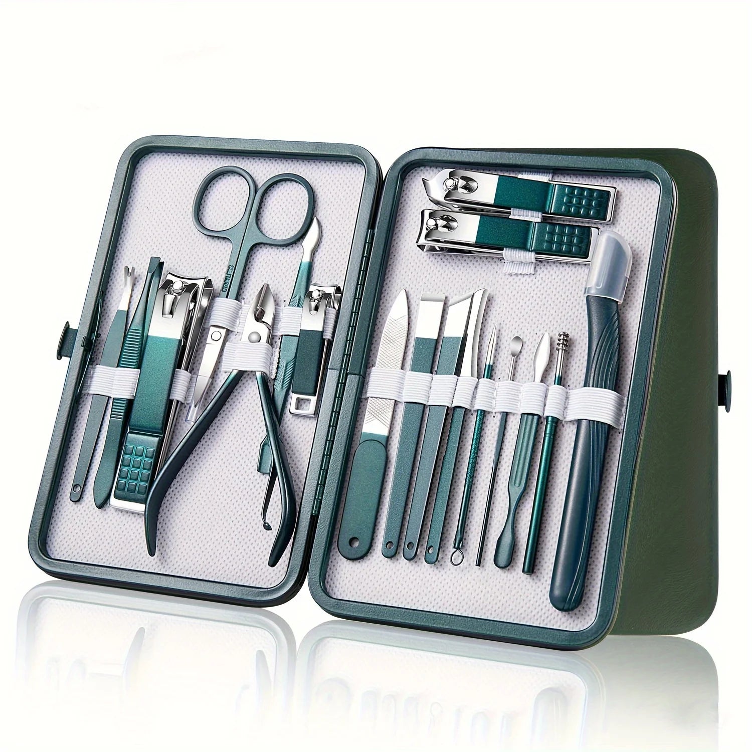 Kit de soins des ongles professionnel 7/10/12/18 pièces, ensemble de manucure et pédicure en acier inoxydable, ensemble de coupe-ongles avec étui de transport