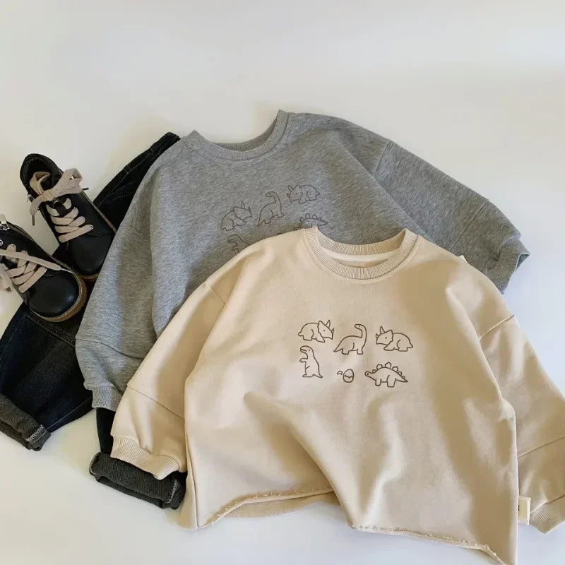 Sweats pour enfants Automne Hiver Dinosaure Pulls à manches longues pour garçons filles