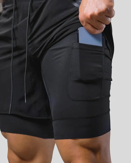 2024 Summer LYFT new Men's Athleisure shorts Double fake two basketball Fitness sweat drying shorts