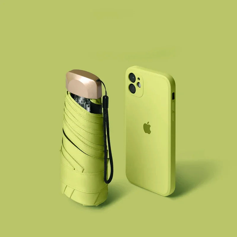 mini parapluie de poche pliable en vinyle, protection UV et ultraviolets, 55 % de réduction