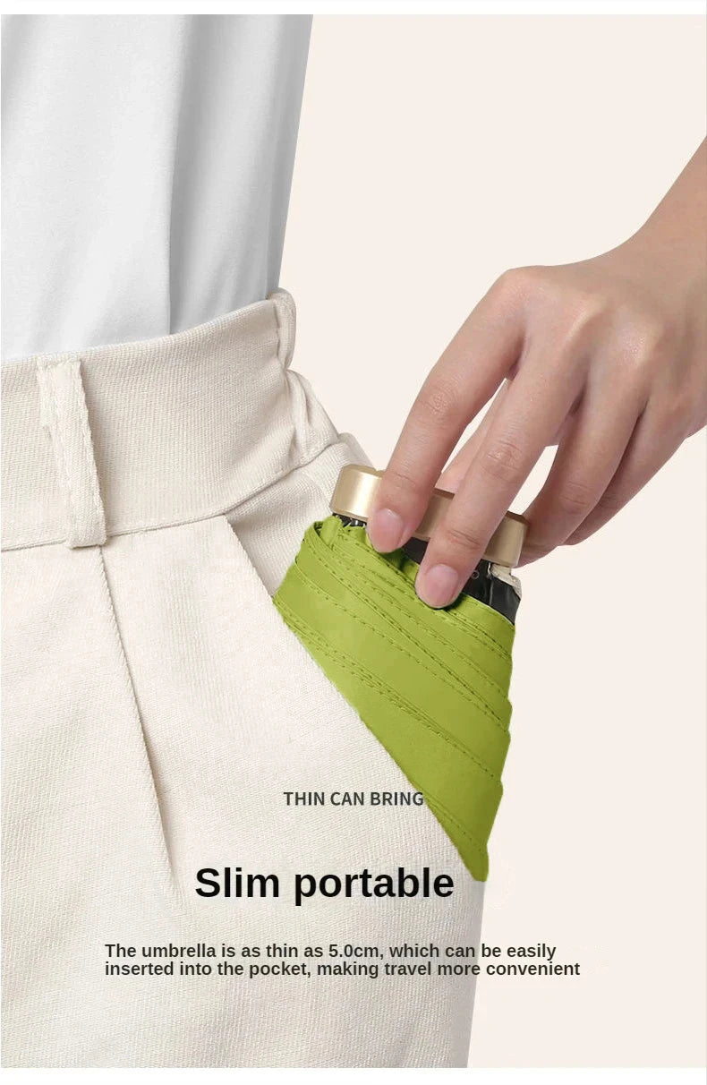 mini parapluie de poche pliable en vinyle, protection UV et ultraviolets, 55 % de réduction