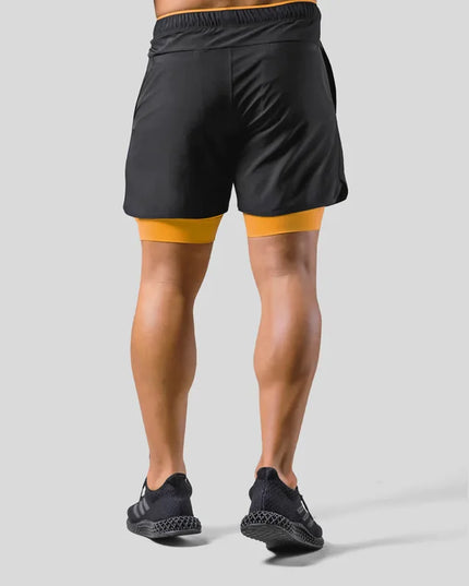 2024 Summer LYFT new Men's Athleisure shorts Double fake two basketball Fitness sweat drying shorts